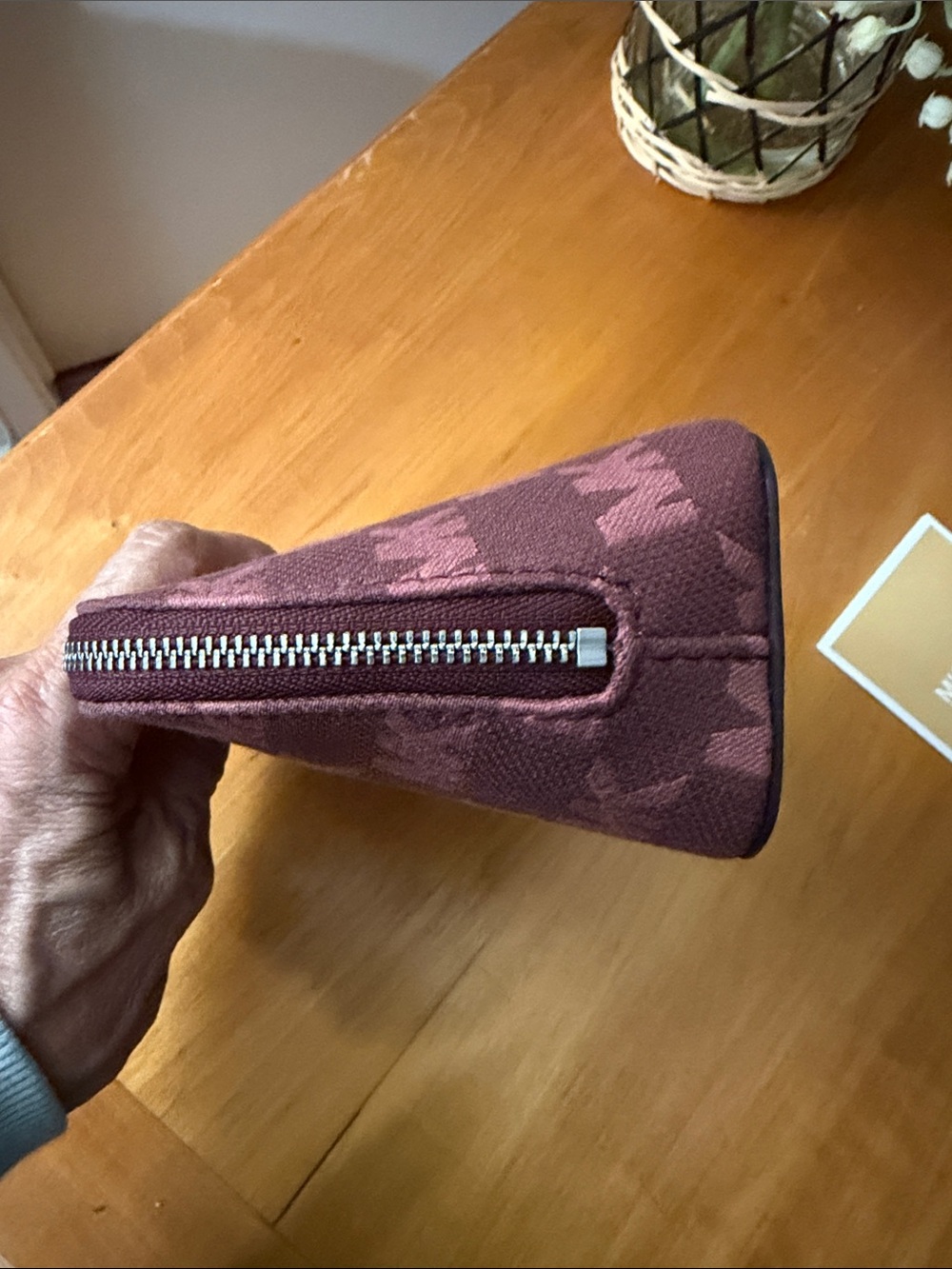 Michael Kors Oxblood MK Logo Cosmetic Case - Picture 6 of 14